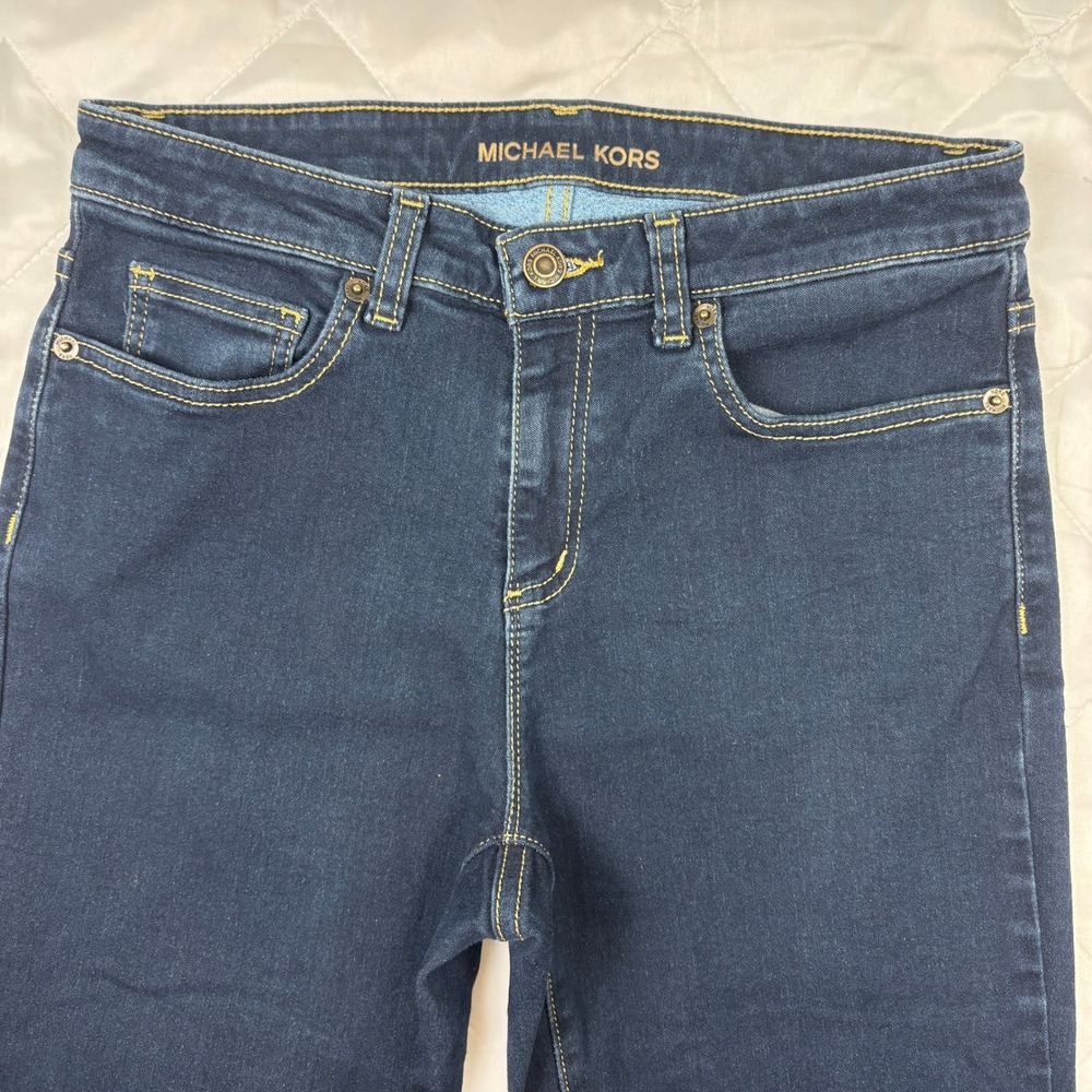 Michael Kors Izzy Skinny Jeans Womens 8 Dark Wash Stretch Denim Mid Rise - Picture 3 of 10